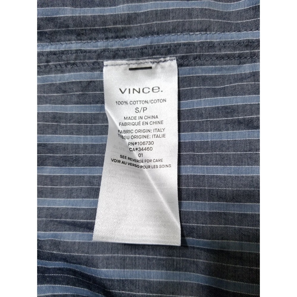 Vince Wide Stripe Oversized Pullover Blouse Coastal Chambray NWT Size S $295 - Picture 16 of 16